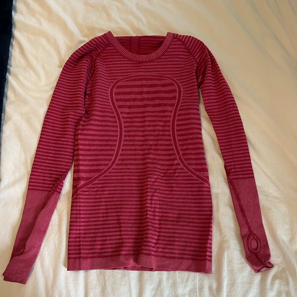 Pink lulu lemon long sleeve top